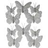 RiloStore 10 farfalle a forma di piuma, colore bianco, decorazione per matrimonio, vintage, con clip, decorazione da tavolo, compleanno, battesimo, festa, inviti, matrimonio, farfalla, pensierino, decorazione