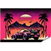 islandburner Poster XXL con immagine dell'atmosfera estiva in stile retrò, tramonto degli anni '80