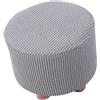 Mswborml Jacquard Fodera per Pouf Rotondo con Fondo Elastico, Copri Pouf Elasticizzato Rotondo Lavabile Copri Poggiapiedi Rotondo Fodera Elasticizzata Divano, Facile da Installare,Grigio