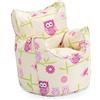 Ready Steady Bed Poltrona per bambini, pouf, comoda mobilia per bambini, morbida e sicura per bambini, per sala giochi, sedia ergonomica (gufi)