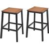 METRO Professional Set di 2 Sgabelli da Esterno Lynx, Alluminio/Legno di Eucalipto, Sgabello da Bar e Ristorante, Ideale per Giardino, Marrone/Argento