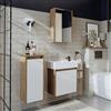 ROOMART Set di mobili da bagno, 50 cm, con lavabo, mobili da bagno, WC (set di mobili da bagno, 4 pezzi, rovere bianco)