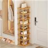 Generic Scarpiera verticale a 5/7/8 livelli, scarpiera stretta in legno per piccoli spazi, torre di scarpe alta per ingresso, armadio, angolo, porta, salvaspazio, impilabile fai da te XL