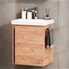 Planetmöbel lavabo con mobiletto 50 cm, mobile lavabo sospeso, chiusura ammortizzata, set di mobili da bagno, rovere oro