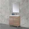 Inbagno Mobile Bagno a Terra 80 cm Due Ante in Rovere Tropea con Specchio Reversibile 62x78 cm con Lampada a LED 30 cm