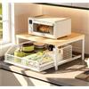 Generic Carrello Per Microonde Con Ruote, Carrello Portamacchine Da Caffè Multifunzione Con Cassetto E 2 Ripiani, Carrello Da Cucina Compatto Per Ufficio E Soggiorno(White,14.57x10.24in)
