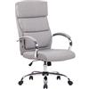 CLP Poltrona Ufficio Presidenziale Ergonomica Ufficio Bradford in Similpelle O Stoffa I Sedia Studio Scrivania con Rotelle, Colore:Grigio, Materiale:Stoffa