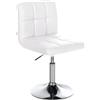 CLP Sedia Lounge Design Palma V2 In Similpelle Trapunta I Sedia Sgabello Girevole E Imbottita, Colore:bianco