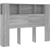 vidaXL Testiera con Scomparti Grigio Sonoma 140x18,5x104,5 cm