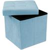 GX GARGIX Puff Pouf Contenitore Quadrato velluto Baule 38X38cm Trapuntato (dRAS-1)