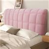 Chickwin Copertura per Testiera Letto in Rilievo,Tinta Unita Copri/Fodera Testata Letto Elastica Morbido Universale Antipolvere, per Singolo Matrimoniale una Piazza e Mezza (Rosa,180cm)