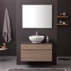 Kiamami Valentina - Mobile bagno sospeso 90cm quercia naturale, top antracite, Sole