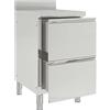 Homgoday Gastro Armadietto da cucina con 2 cassetti, in acciaio inox, armadietto da lavoro, piano di lavoro, mobiletto da cucina in acciaio inox