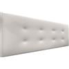 DHOME Testata in Similpelle o Tessuto AQUALINE Pro con 2 file di bottoni Testata imbottita Letto di lusso (Similpelle Bianco Osso, 150x50cm (Letti 150/160))