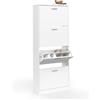 IDMarket - Scarpiera con 4 ante bianco