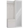 BDW Set di 5 appendiabiti con specchio, guardaroba con porta e cassetto, stile moderno, 180 x 100 x 35 cm (cachemire)