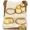 THUN - Presepe 2022 - Statuina Presepe Banco Formaggi in Ceramica Decorata a Mano - Linea Presepe Classico - 7,5x4,4x8,5 cm h