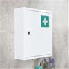 Generic Cassetta Per Pronto Soccorso Anta Apribile Con Serratura a Chiave Incassata a Muro Appensibile Doppia Chiave e Tasselli Inclusi Disponibile in due Colori Rosso e Verde 32x21.5x8 cm