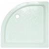 Kiamami Valentina Piatto Doccia Semicircolare Angolare 90x90 cm Antiscivolo in Ceramica, Spessore 10 cm, Superficie Sicura e Smaltata, Installazione Facile per Box Doccia Angolare
