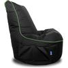 Bruni Pozzetto - Pouf da gioco nero con schienale e scomparto, adatto per interni ed esterni, realizzato in Germania (nero/verde)
