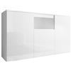 MB Muebles Bonitos, Credenza Madia Nevada, Soggiorno Moderno, Melamina Lucida, Bianco, 140x82x40cm