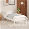 QZZCED Struttura per letto in legno massello bianco 100 x 200 cm, base per letto solido e resistente, senza materasso, design moderno per camera da letto, supporto robusto per materasso, mobile