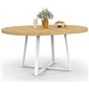 IDMarket - SELMA tavolo da pranzo rotondo allungabile 4-8 persone legno e bianco 110-150 cm