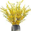 cacise Orchidee artificiali, 6 fiori finti in seta con steli lunghi, sfusi, per casa, matrimonio, ufficio, feste, feste, decorazione interna ed esterna (giallo)