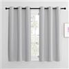 NICETOWN Tende Corte per Finestre Cucina Termiche con Anelli Tenda Oscurante da Interno Cameretta Bambino Decorazione per la Casa 2 Pannelli 107x120 CM Grigio Chiaro