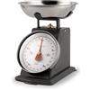 H&H Bilancia da Cucina Meccanica in Acciaio Inox Antracite - Portata 5 kg con Divisione 20 g - Stile Retrò, Ciotola Rimovibile