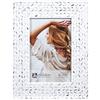 Malden International Designs - Cornice portafoto con motivo strutturato, 15 x 15 cm, colore: Bianco
