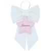 ideeanto Fiocco nascita bimbo bimba personalizzato con nome ricamato rosa celeste Made in Italy (Stella bimba 2)