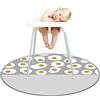 Treer Tappetino Seggiolone Bambini, 130cm Tappeto Seggiolone Impermeabile Antiscivolo e Lavabile per Protezione Pavimento, Cartone Animato Tappeti Gioco Bambini Pieghevole (Uova)