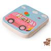 FANSU Cuscino Rialzo da Sedia per Bambini, Fansu Comodo e Facile da Pulire Smontabile Regolabile Cuscino Alzasedia Seggioloni Cuscino Seduta per Sedia da Giardino (Autobus animali,40x40x5cm)