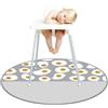Treer Tappetino Seggiolone Bambini, Tappeto Seggiolone 130cm Rotondo Creativo per Protezione Pavimento, Impermeabile Antiscivolo e Lavabile, Tappeti Gioco Bambini Pieghevole (Uova Grigie)