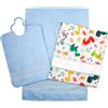 Bubabù Set ASILO SCUOLA MATERNA SEBASTIAN 3 pezzi: bavaglino spugna con elastico, asciugamano e sacca con fascia in etamine per ricamo - Cotone 100% Made in Italy (DINOSAURO)
