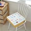 Chickwin Cuscino Rialzo Sedia per Bambini, Facile da Pulire Smontabile Regolabile Cuscino Alzasedia Antiscivolo per Seggioloni Cuscino Seduta per Sedia da Giardino (lettere gialle,35x35x7cm)