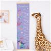 Wanapix | Metro Altezza per bambini personalizzato | Originale per cameretta bambino/neonato | Include corda per appenderlo | Tabella di crescita | Sirena