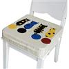FANSU Cuscino Rialzo da Sedia per Bambini, Fansu Comodo e Facile da Pulire Smontabile Regolabile Cuscino Alzasedia per Seggioloni Cuscino Seduta per Sedia da Giardino (gatto bianco,40x40x5cm)