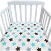 Odot Lenzuolo con angoli Lenzuola Carrozzina Neonato, Lenzuola da Culla Bambino Coprimaterasso, Lenzuola Navicella con Angoli Elasticizzati Lenzuola per Culla (stile stella C,140x70cm)