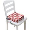 FANSU Rialzo da Sedia per Bambini, Stampa di Cuore Smontabile Cuscino Seduta per Sedia Cuscino Alzasedia con Cinghie Lavabile per Seggioloni Alza Sedia (40x40x10cm,Rosso)
