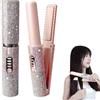 Giurui Mini Piastra per Capelli Senza Fili, Wireless 2 in 1, Portatile, Non Dannosa per i Capelli (Rosa)