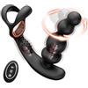 Girlove 4 IN 1 Vibratore Massaggiatori Prostata con Anelli Pene per Uomo, Vibratori Sex Toys per Stimolare il Testicolo e Prostata Maschio, Silicone Penis Ring con 3 Rotazione e 10 Vibrazione (YDL-020)