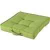Fabotex Living Cuscino da Pavimento con Maniglia, Verde, 50 x 50 x 10 cm