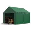 TOOLPORT Tendone deposito 3x4 m PVC 700 N verde scuro impermeabile tenda capannone tenda di stoccaggio