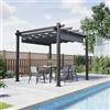 Devoko Gazebo Pergola 3x3,Gazebo Esterno Resistente,Pergolato da Giardino UV50+,Pergola Bioclimatica per Arredo Giardino Terrazzo,Nero