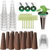 Dryades Kit per coltivazione idroponica da 84 pezzi, kit per coltivare qualsiasi cosa, con 12 cestini da coltivazione, 12 spugne per coltivare, 12 cupole, 12 etichette per piante e 36 adesivi per