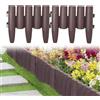 UISEBRT Bordatura per prato, 5,6 m, in plastica, per aiuola, recinzione da giardino, effetto legno, palizzata decorativa, 1 elemento (lunghezza x altezza): 28 cm x 24 cm, marrone