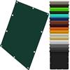 AMZYU Telo Ombreggiante Occhiellato 110 x 110 cm Panno Ombreggiante Antivento Protezione UV Antipioggia Riduce Le Radiazioni per Esterno, Giardino, Verde Scuro