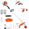 DE ROSA SHOP Decespugliatore a Scoppio 52cc Professionale Multifunzione, Tagliabordi con Testina Doppio Filo 2 mm e Disco 3 Denti in Acciaio Rinforzato per Erba e Sterpaglie